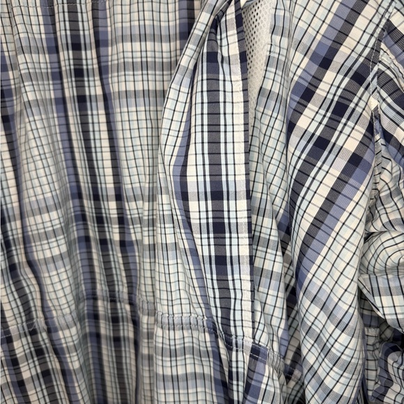 Columbia 6xl Men's Blue and white Plaid vented Shirt - Picture 5 of 6